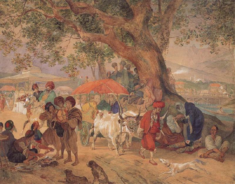 Karl Briullov A Break in the Journey,Near Constantinople Germany oil painting art